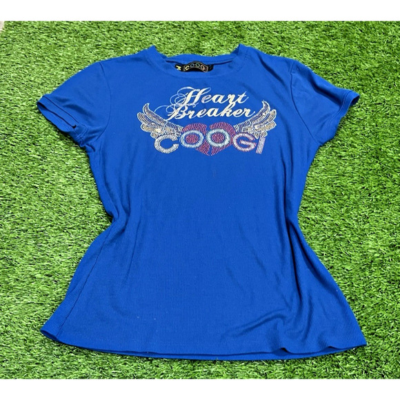 COOGI Vintage 90’s Babydoll Tee Jeweled Rhinestone Embellished Bling XL - Picture 3 of 11